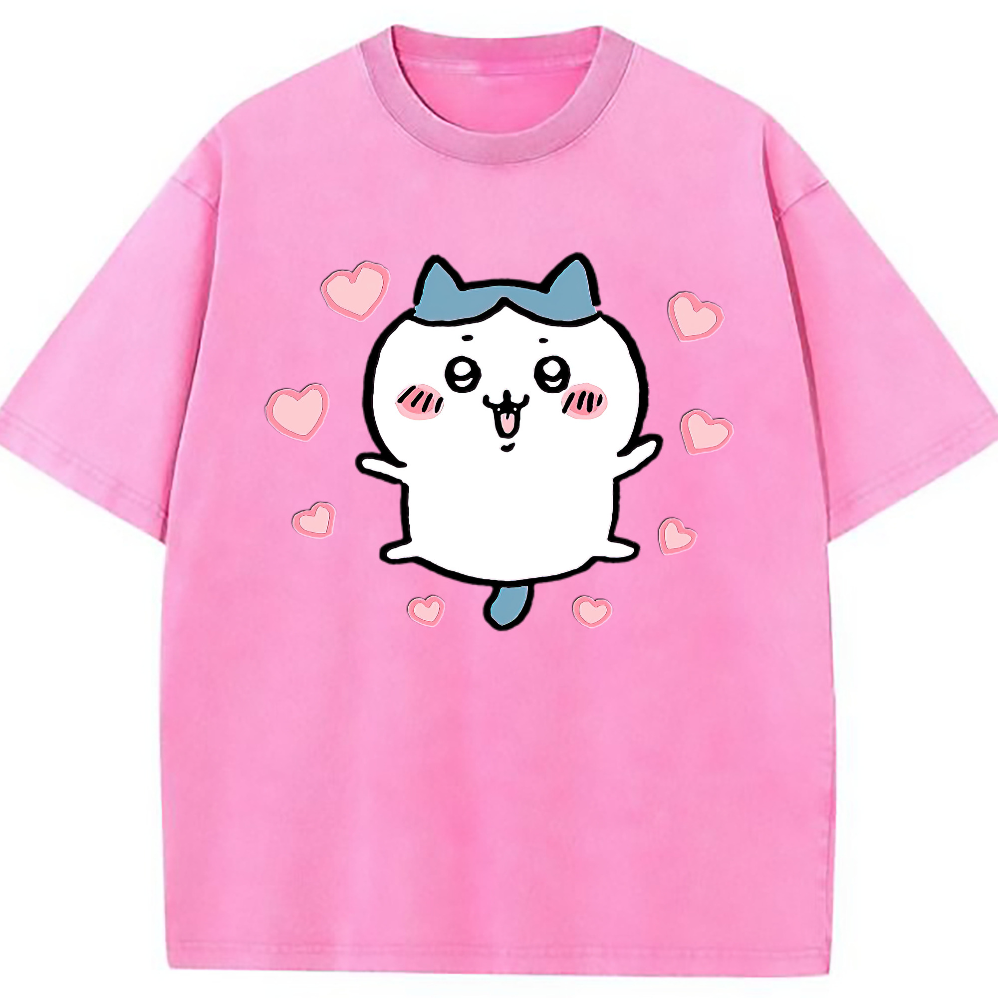 （画像用） ちいかわ ハチワレ Chii-kawa hachiware 綿100% ヴィンテージ風 半袖Tシャツ（フロントプリント）
